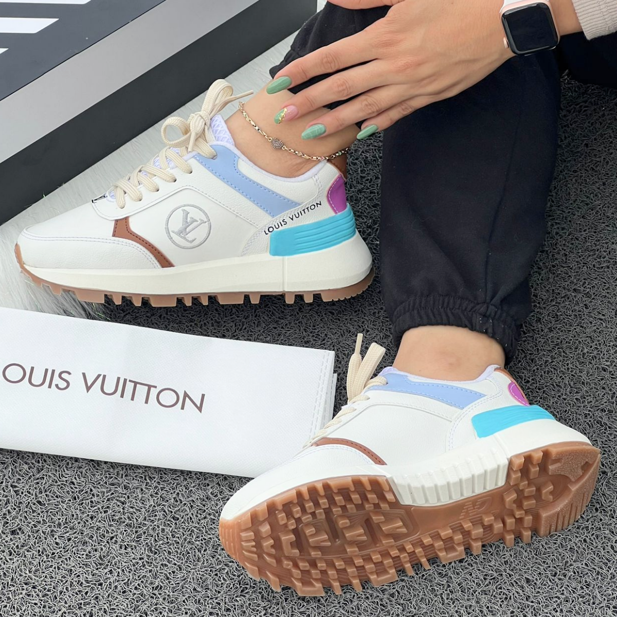 Tenis louis vuitton original para mujer color blanco azul Comprar tienda onlineshoppingcenterg Colombia centro de compras en linea